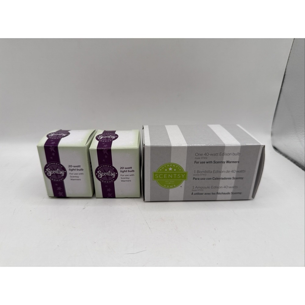 SCENTSY Light Bulbs 3 PACK: 2-20 Watt, 1-40 Watt Edison Bulb NEW!!